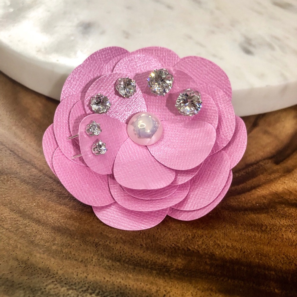 Cubic Zirconia Stud Earrings 3 Pairs - Picture 2 of 6